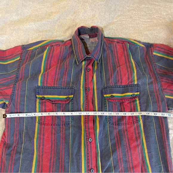VTG Colorful Striped Button-Up Shirt - Size Large - Picture 5 of 7